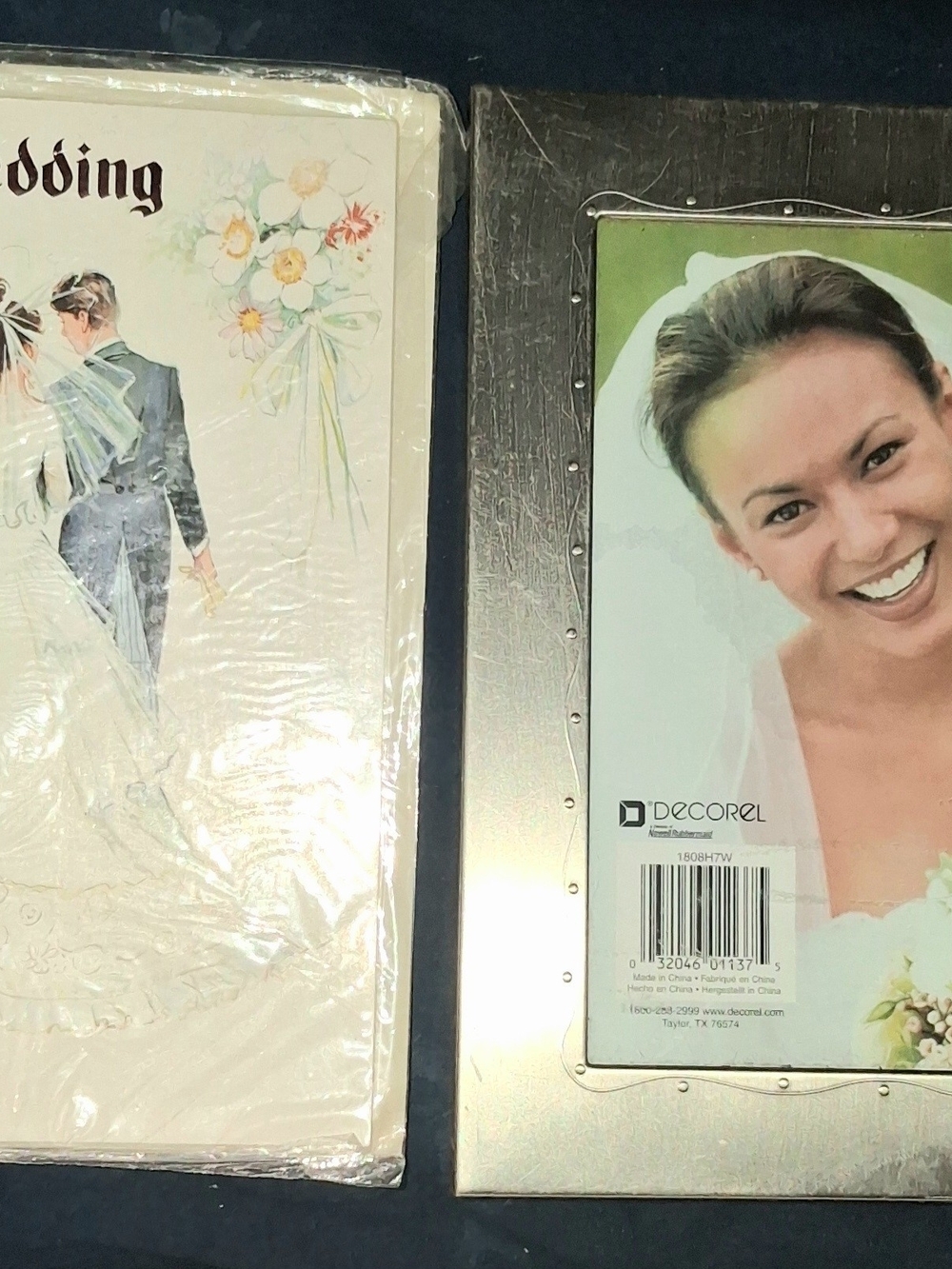 Wedding Time Metal Picture Frame with Wedding Photo Insert And Greeting Card